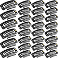 WILLBOND 30 Pcs Wig Clips Hair Extensions, 9-Teeth 32 Mm, Black - color: Black
