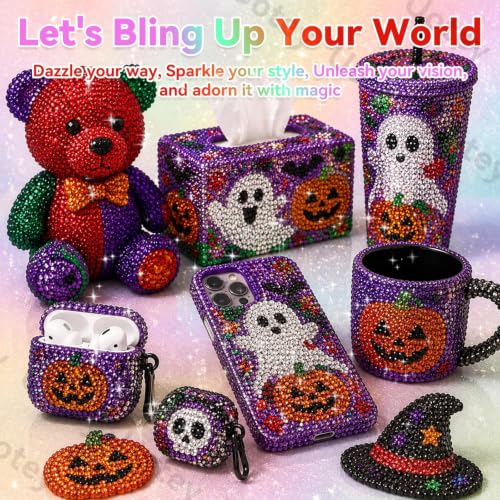 24Grid Halloween Rhinestones Kit 3-6mm, Flatback Gems for Bedazzling - color: S1