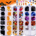 EBANKU Halloween Nail Glitter Sequins Halloween Confetti Pumpkin Ghost - color: Halloween - 3P A
