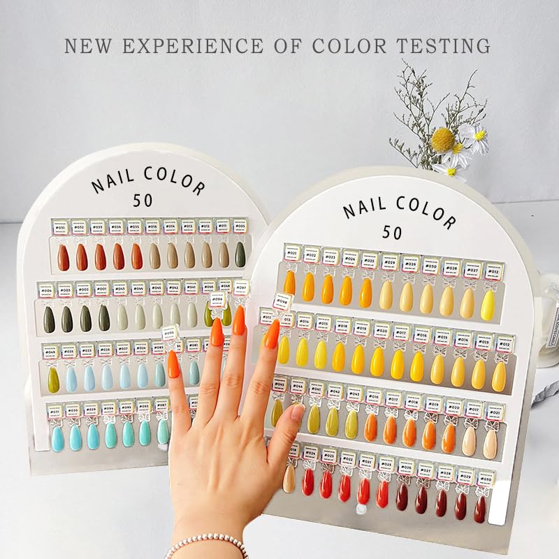 Acycoin2A 50 Colors Magnetic Detachable Nail Color Test Plate Display Board