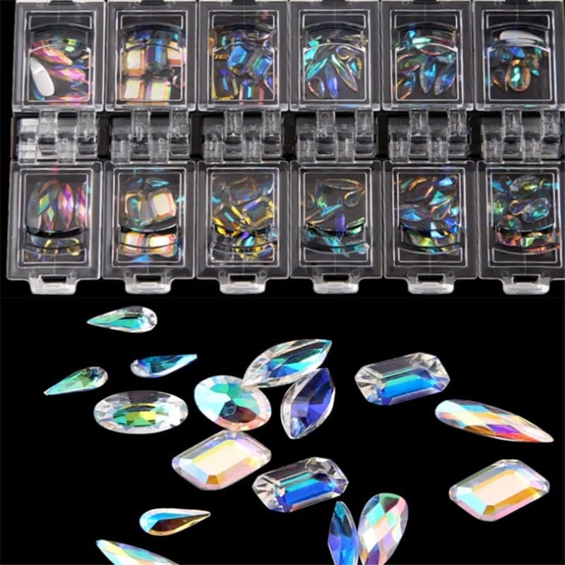 12 Compartments Plastic Rhinestone Organizer Nail Art Storage Box