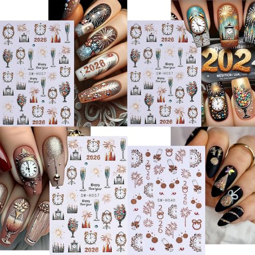 10 Sheets Christmas Nail Stickers for Nail Art,3D Self-Adhesive Nail Decals - color: Christmas