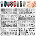 MelodySusie Nail Stamping Plates Set 3, Reusable Nail Art Plates, 8PCS - color: Silver