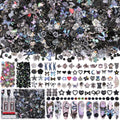 2000Pcs 3D Black Gothic Nail Charms Bulk Y2k Dark Nail Gems for Crafts Set - color: Black