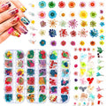 324PCS Dried Flowers Nail Art - Nail Art Accessories Kits, 81 Colors