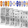 PH PandaHall 5pcs Mosaic Tile Pattern Nail Art Templates, Kaleidoscope Stamping Plate 52 Patterns Plant Flower Nail Art Stencils Stainless Steel Plates for Nail Design Print Manicure Salon