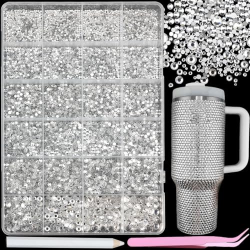Silver Gems Rhinestones for Bedazzling Kit Clear Gems for Crafts - color: 23-Silver