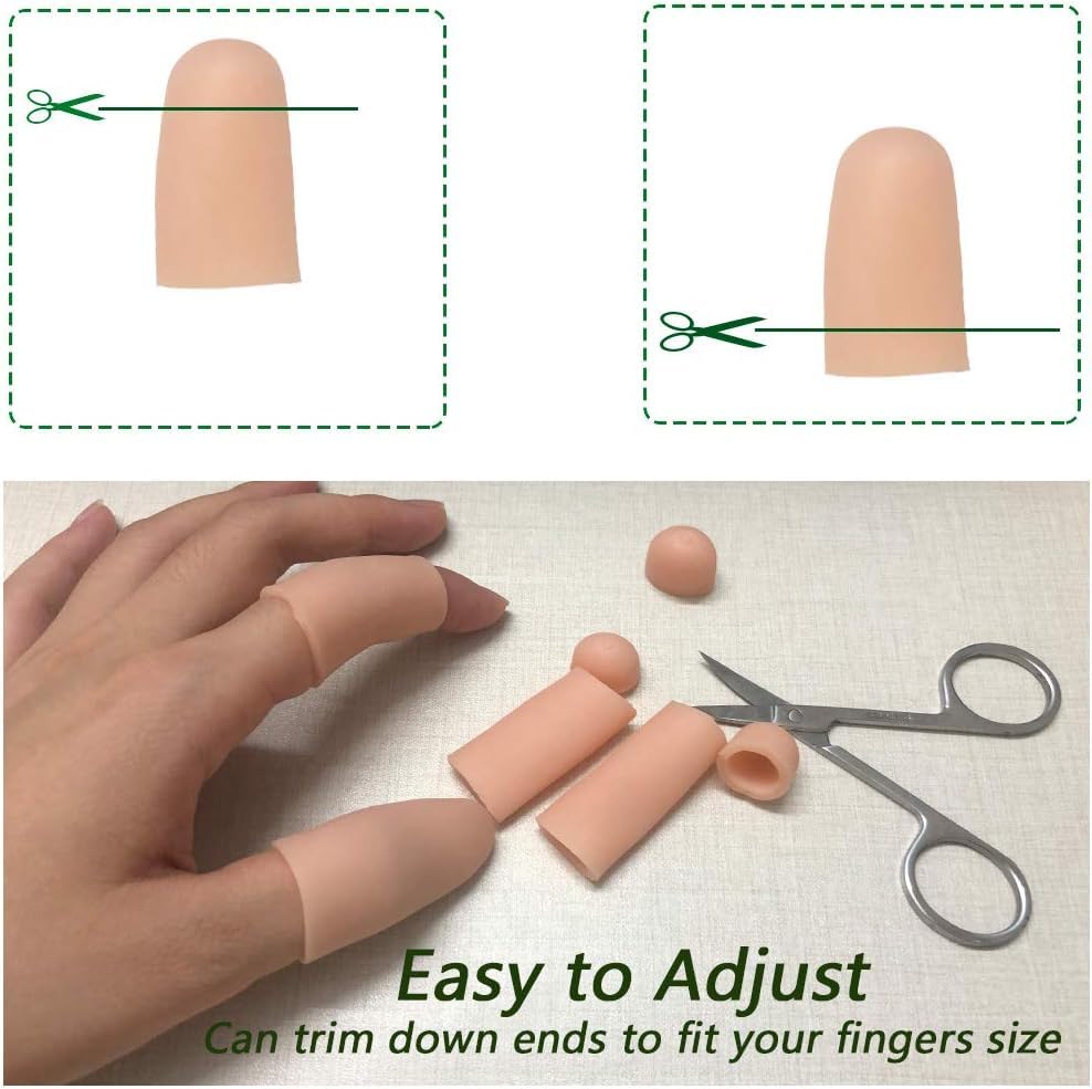 10Pcs Gel Finger Cots Medium-For Trigger, Hand Eczema, Cracking, Arthritis