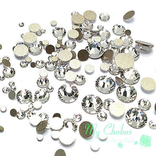 144 pcs CRYSTAL (001) clear Austrian Flatbacks Assorted Mix Sizes