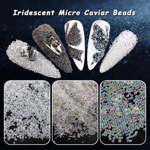 Tiny Nail Rhinestones 1.5mm Clear AB Mini Pixie Crystals Gems - color: Clear AB Mini