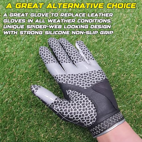 Spider Grip Men's Golf Glove - color: Silver, size: Men Small (22)