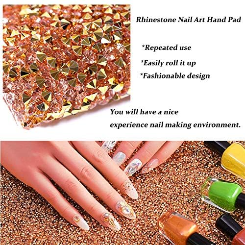 EBANKU Shiny Nail Table Mat, Nail Art Hand Rest Pad - Yellow - color: Yellow