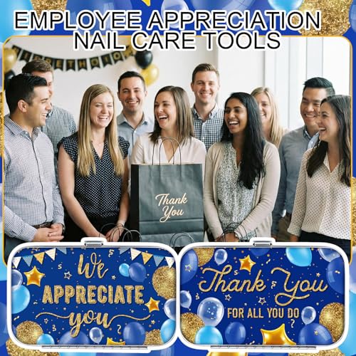 12 Pcs Employees Appreciation Gifts Thank You Manicure Gifts Set - color: Blue, Gold