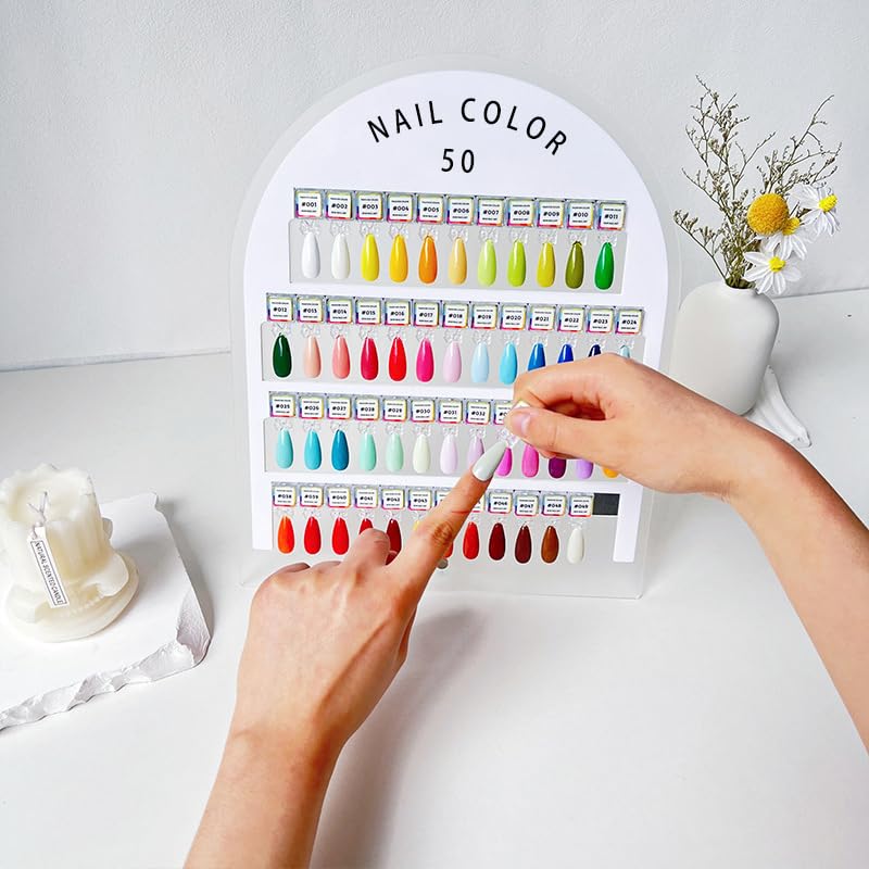 Acycoin2A 50 Colors Magnetic Detachable Nail Color Test Plate Display Board