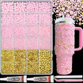 Pink Bedazzling Kit Flatback Pearls Gold Bedazzling Gems for Crafts - color: 09-Colorful
