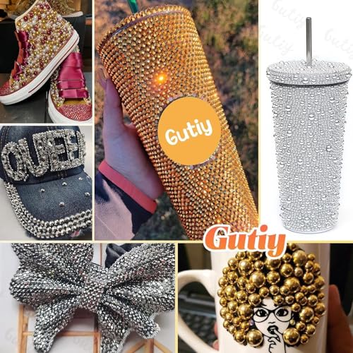 14000Pcs Gold Silver Flatback Rhinestones and Pearls for Bedazzling Kit - color: S4