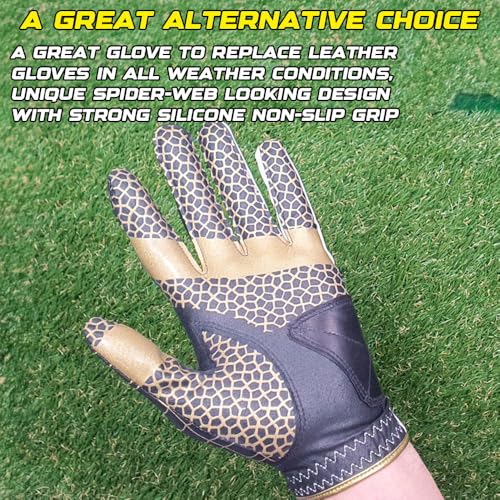 Spider Grip Men's Golf Glove - color: Gold, size: Men Large (24)