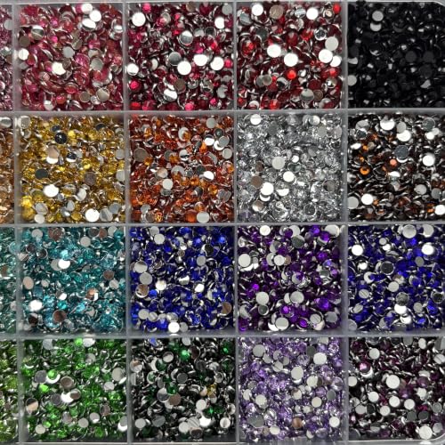 Nail Art Rhinestones Kit Nail Gems Ab Flatback Rhinestones Gems Stones (24 Grid 3mm) - color: 24 Grid 3mm