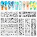 8pcs Summer Nail Stamping Plate Kit - Ocean Flower Fruit Nail Stamping Kit Spring Summer Nail Art Template Stencil Manicure Tool Reusable Salon Accessories Supplies for DIY Home Use - style: Tropical