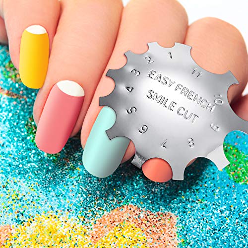6 Pieces Nail Manicure Edge Trimmer DIY Plate Module, Silver