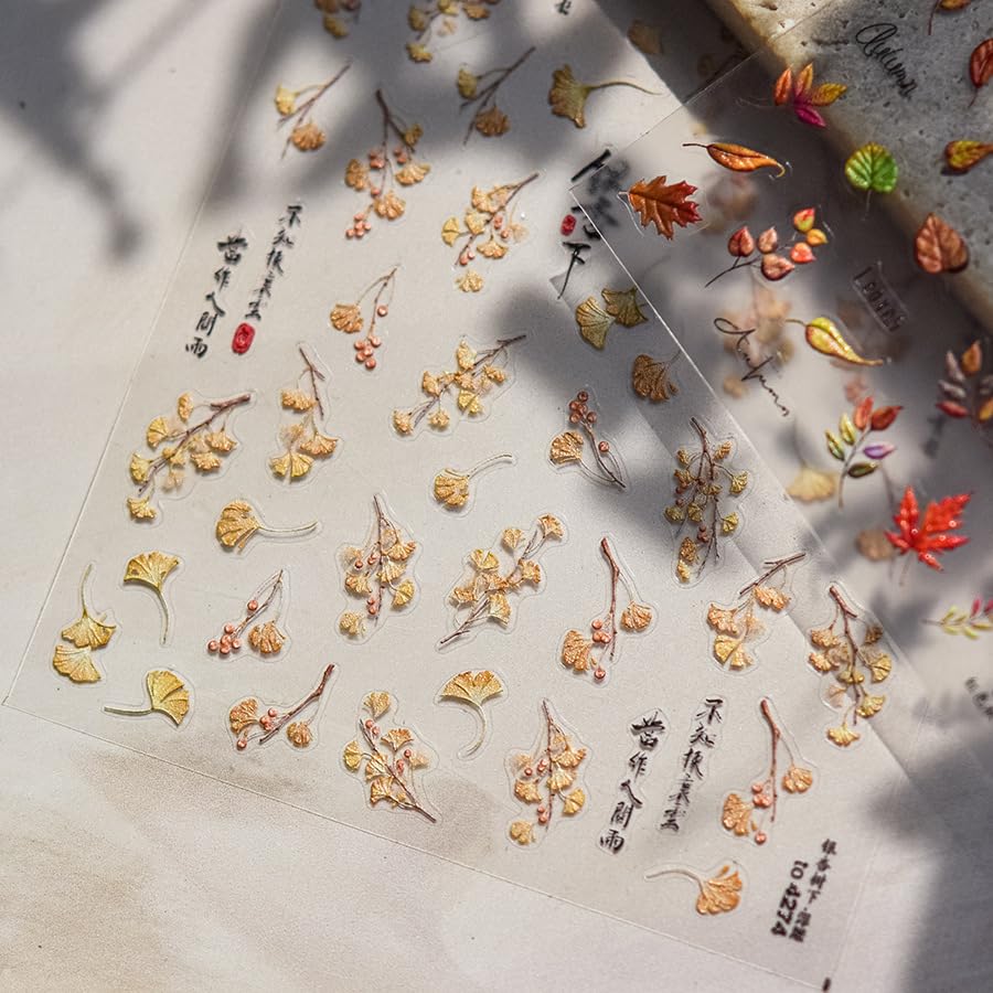 5D Embossed Flower Stickers for Nail Art White Floral Self-Adhesive Pearls Nail Art Decals for Women Nail Supplies Art Design Stickers (to4274) - style: to4274