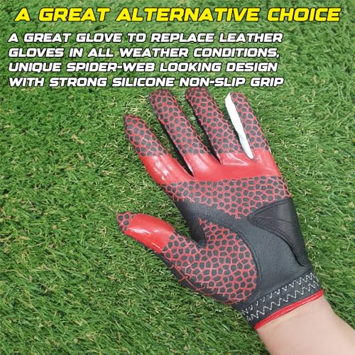 Spider Grip Men's Golf Glove - color: Red, size: Men Medium (23)