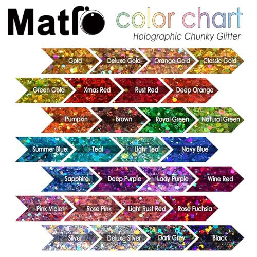 Matio Holographic Chunky Glitter, 7.8oz/220g Silver Craft Glitter - color: L-Silver