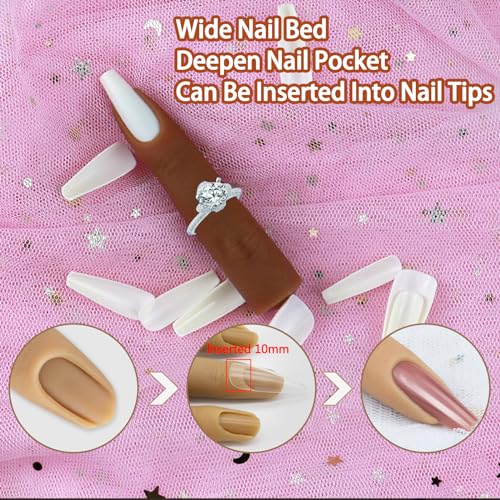 Silicone Practice Fingers for Acrylic Nails, Bendable Fake Training Finger Soft Silicone Fake Finger to Practice Fake Nails, Flexible Nail Practice Fingers Hand for Nail Art(Color 5) - color: 5# Silicone Finger