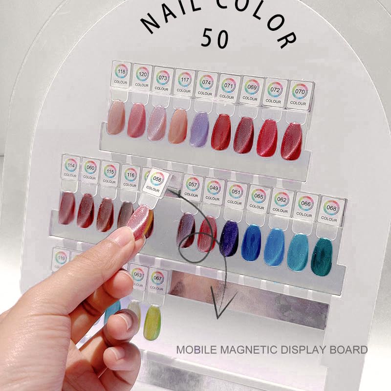 Acycoin2A 50 Colors Magnetic Detachable Nail Color Test Plate Display Board