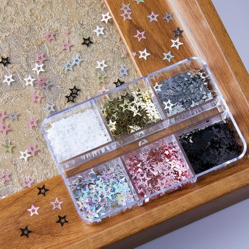 Hollow Star Nail Sequins Holographic Star‑Shaped Glitter Flakes - color: Style08