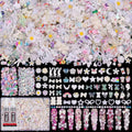 2000Pcs White 3D Nail Charms and Gems Set Random Cute Nail Art Decorations - color: White