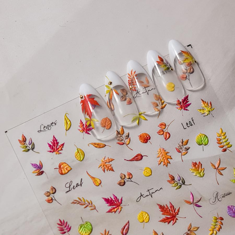 5D Embossed Flower Stickers for Nail Art White Floral Self-Adhesive Pearls Nail Art Decals for Women Nail Supplies Art Design Stickers (to4278) - style: to4278