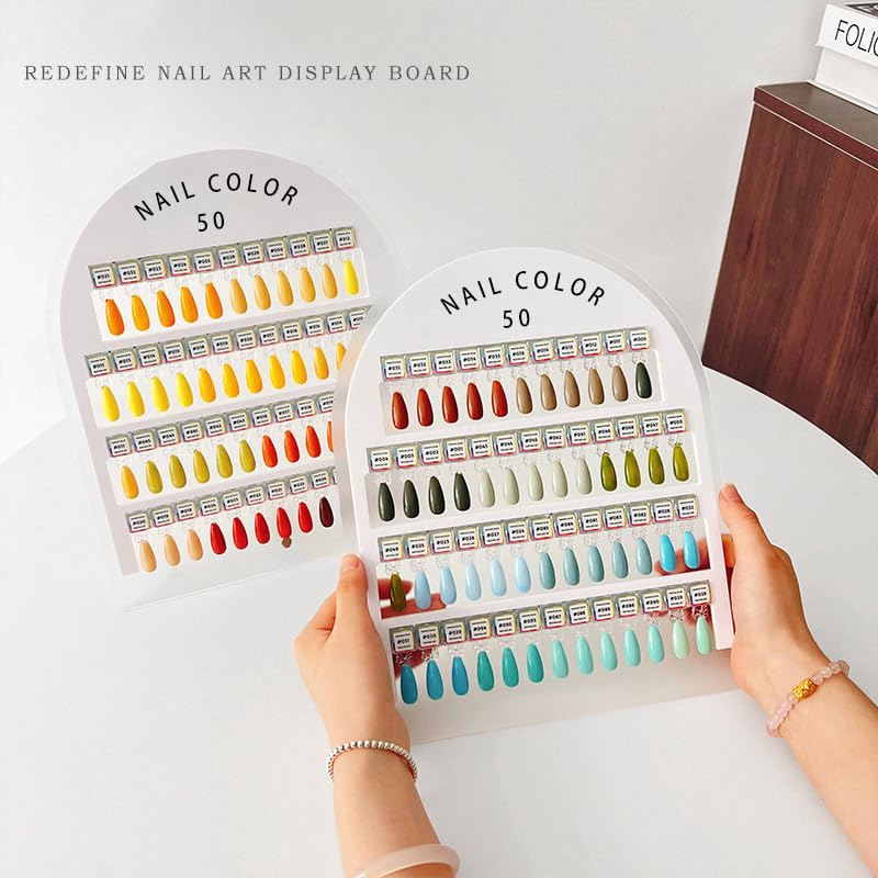 Acycoin2A 50 Colors Magnetic Detachable Nail Color Test Plate Display Board