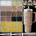 Brown Bedazzling Kit Flatback Rhinestones Pearls Gems for Crafts - color: 16-Brown