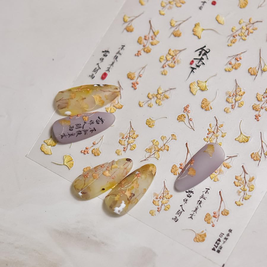 5D Embossed Flower Stickers for Nail Art White Floral Self-Adhesive Pearls Nail Art Decals for Women Nail Supplies Art Design Stickers (to4274) - style: to4274