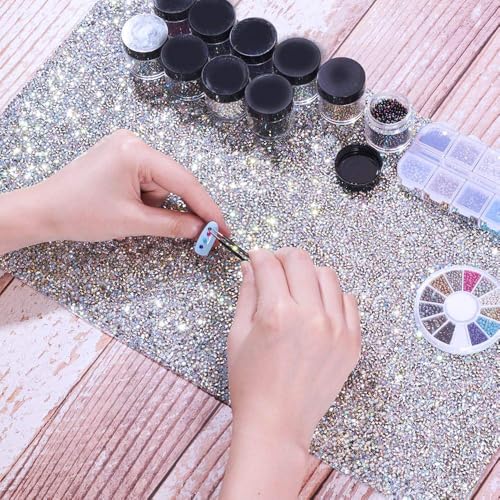 EBANKU Shiny Nail Table Mat, Nail Art Hand Rest Pad(Silver) - color: Silver