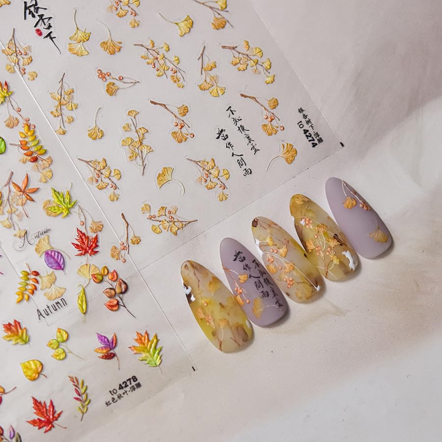 5D Embossed Flower Stickers for Nail Art White Floral Self-Adhesive Pearls Nail Art Decals for Women Nail Supplies Art Design Stickers (to4274) - style: to4274