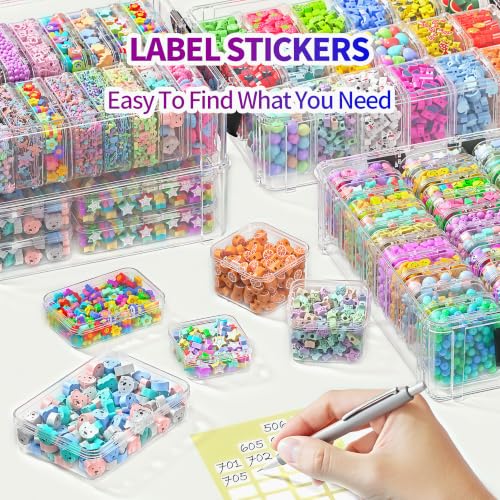 Bead Storage Organizer, 76 Small Containers and Lids, 4 Sizes - size: 4-Tier 8XL+20L+18M+30S