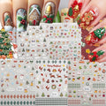 5 Sheets Christmas Nail Stickers for Nail Art, 5D Self-Adhesive Nail Decals - color: Christmas Sda