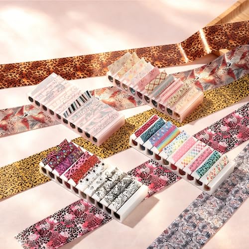 6Pcs Nail Foil Transfer Organizer, 10 Slots Nail Foil Storage Box