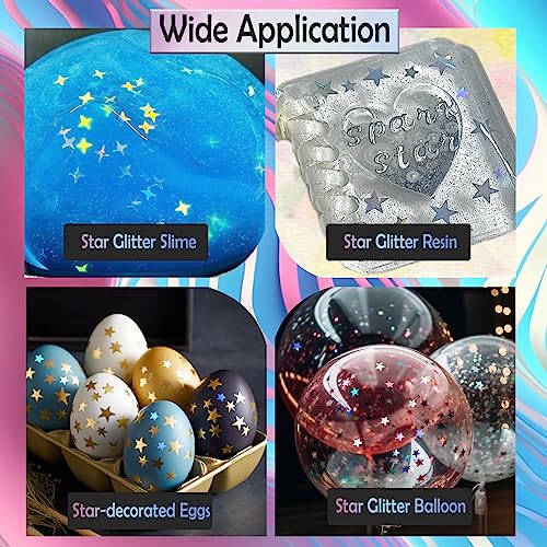 Laza 10g Stars Glitter Confetti Shiny Five-Angle Star False Nail Sequins - color: Holographic Star