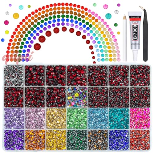 qiipii 28 Grids Dark Red 2mm-6mm Resin Rhinestones w B7000 Glue for Bedazzling Crafting Maroon Flatback Stones Diamonds Crystals Gems Colorful Bedazzler Kit for Nails Face Eyes Makeup Tumblers Crafts - color: Dark Red, size: Crystal