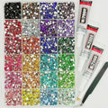 Nail Art Rhinestones Kit Nail Gems Ab Flatback Rhinestones Gems Stones (24 Grid 3mm) - color: 24 Grid 3mm