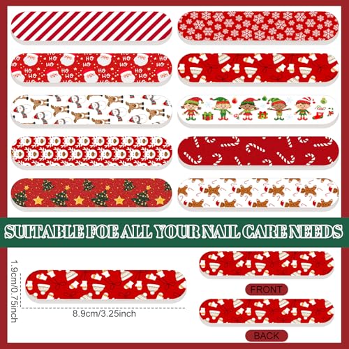 30 Pack Christmas Mini Nail Files Gifts Bulk Christmas Emery Boards - style: Classic