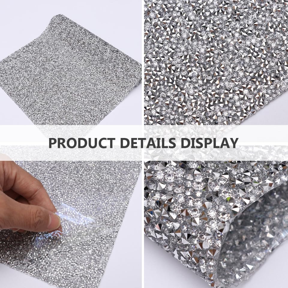 Silver Nail Art Mat Rhinestone 15.74 X 9.44 X 0.11 in